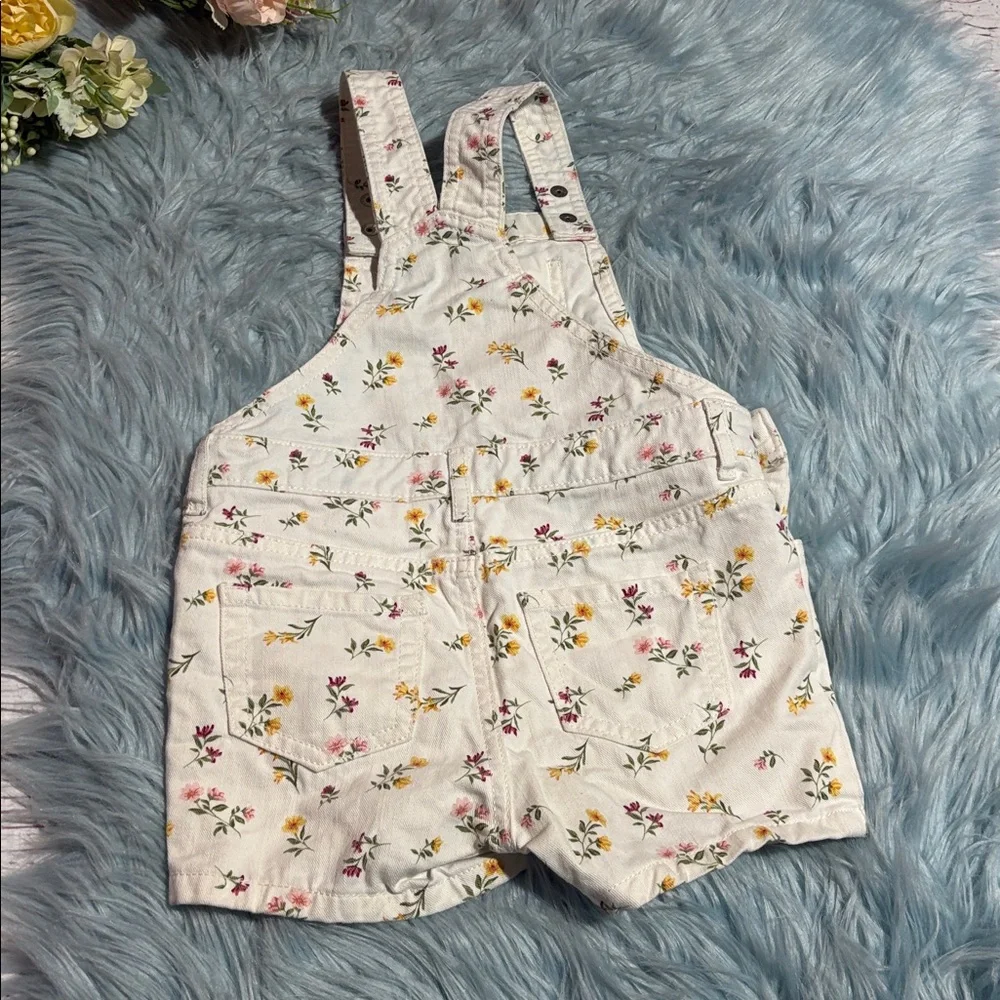 The Children's Place Floral Patterned White Overalls Sz 4T